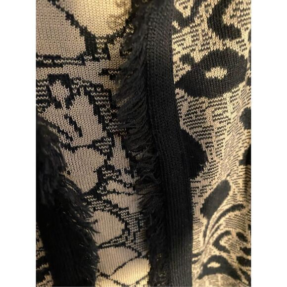 Gottardi collection, women’s black and tan open front cardigan, size medium - Picture 3 of 4